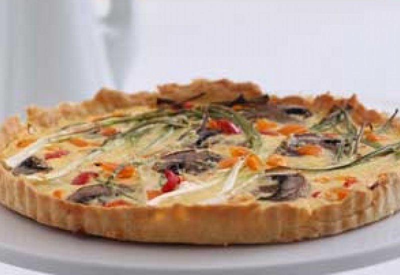 Quiche cu ciuperci și usturoi verde